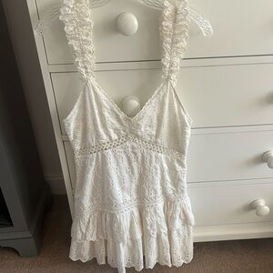LoveShackFancy White Eyelet Mini Dress